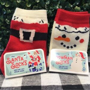 Kids Santa and Snowman Socks